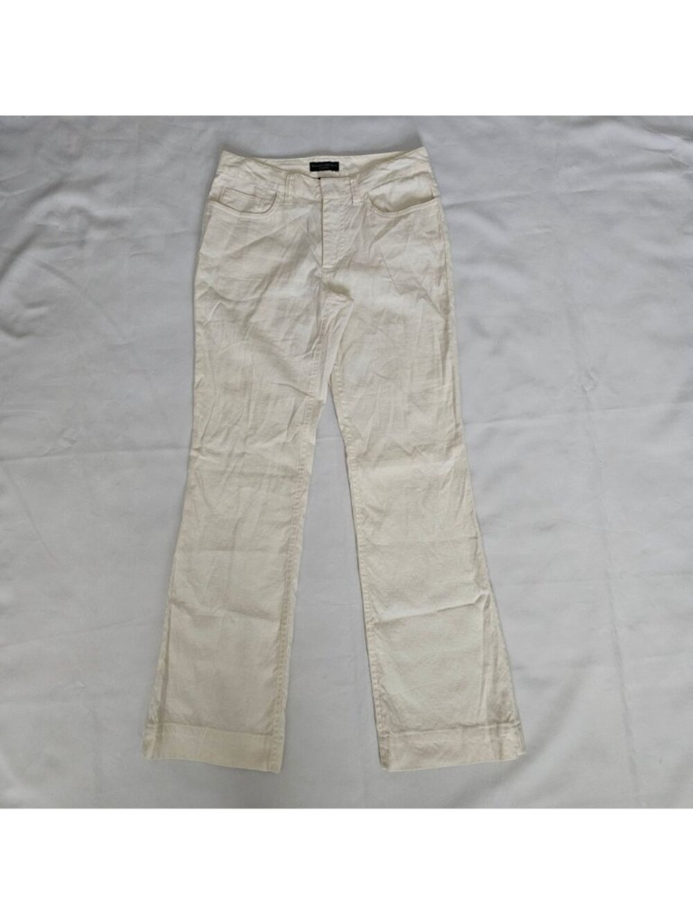 Banana Republic Stretch Cotton-Linen Blend Straight Leg Pants Women's Size 2 - Picture 2 of 11